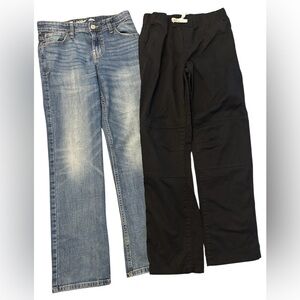 Cat & Jack Boys 14 Straight Jeans Stretch & Boys 14 Straight Black Pants- BUNDLE